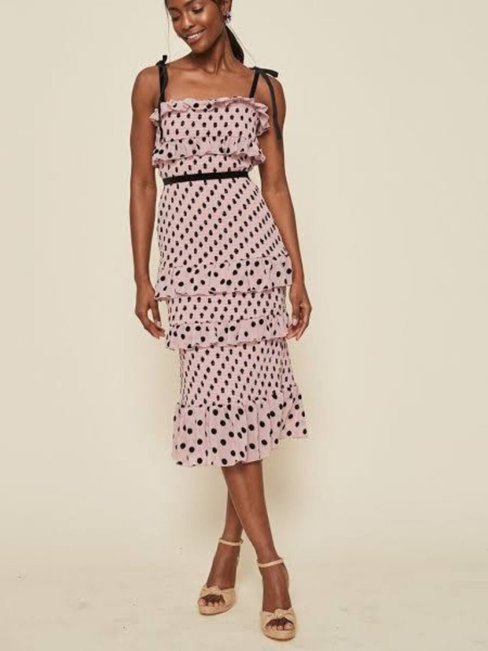 LPA - Fiorella Midi Polka Dot Dress